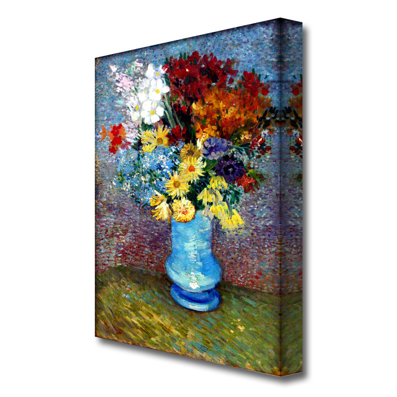 East Urban Home 'Flowers in a Blue Vase' by Vincent Van Gogh Oil